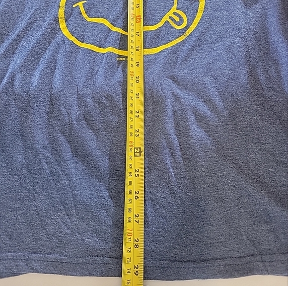 Nirvana Mens XL Blue Yellow Kurt Cobain Smiley Face Concert T-Shirt - Picture 3 of 5